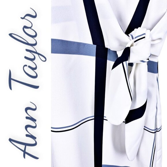 NWT Ann Taylor Sleeveless‎ Bold Plaid Faux Wrap Dress, Size 0 - Picture 5 of 8